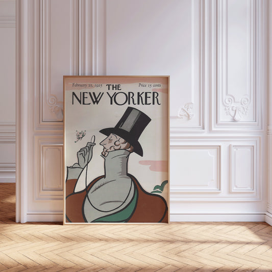 Framed New Yorker Cover Vintage Magazine The Dandy Issue Feb 1925 One Poster Portrait Modern Gallery Framed Ready to Hang Home Office Decor