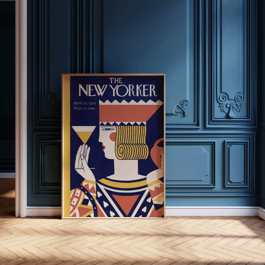 Framed New Yorker Cover Vintage Magazine Yellow Blue Issue April 1925 Poster Portrait Modern Gallery Framed Ready to Hang Home Office Decor