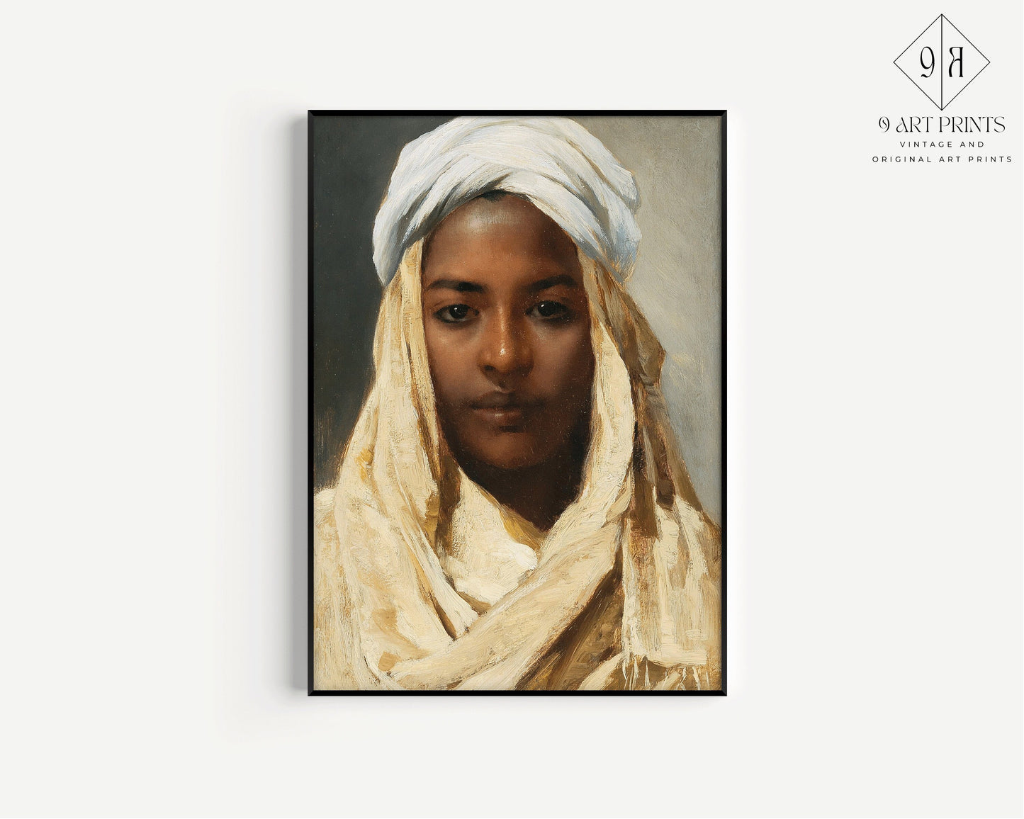 Franz Xaver Kosler Young Bedouin Famous Orientalist Painting Classic Portrait Museum Quality Print Framed Ready to Hang Home Office Decor