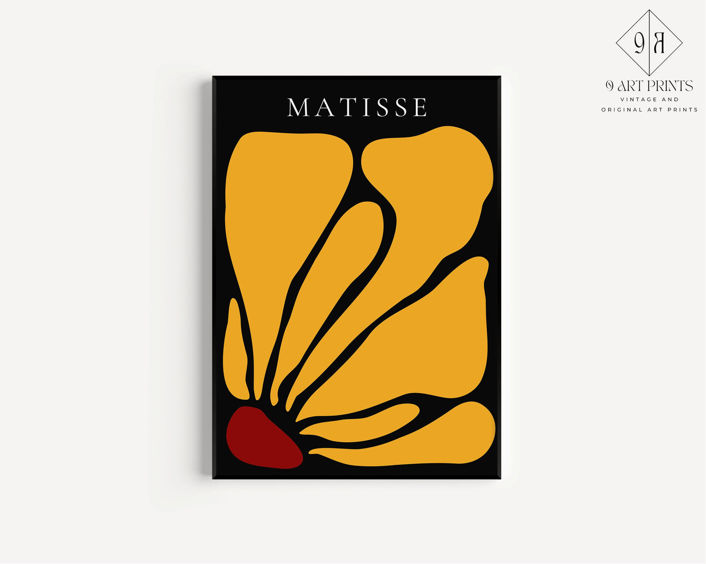 Henri Matisse paper cutout print Red Yellow Black Flower Exhibition Abstract Poster Home Decor Office Museum Print Ready to hang Framed Gift
