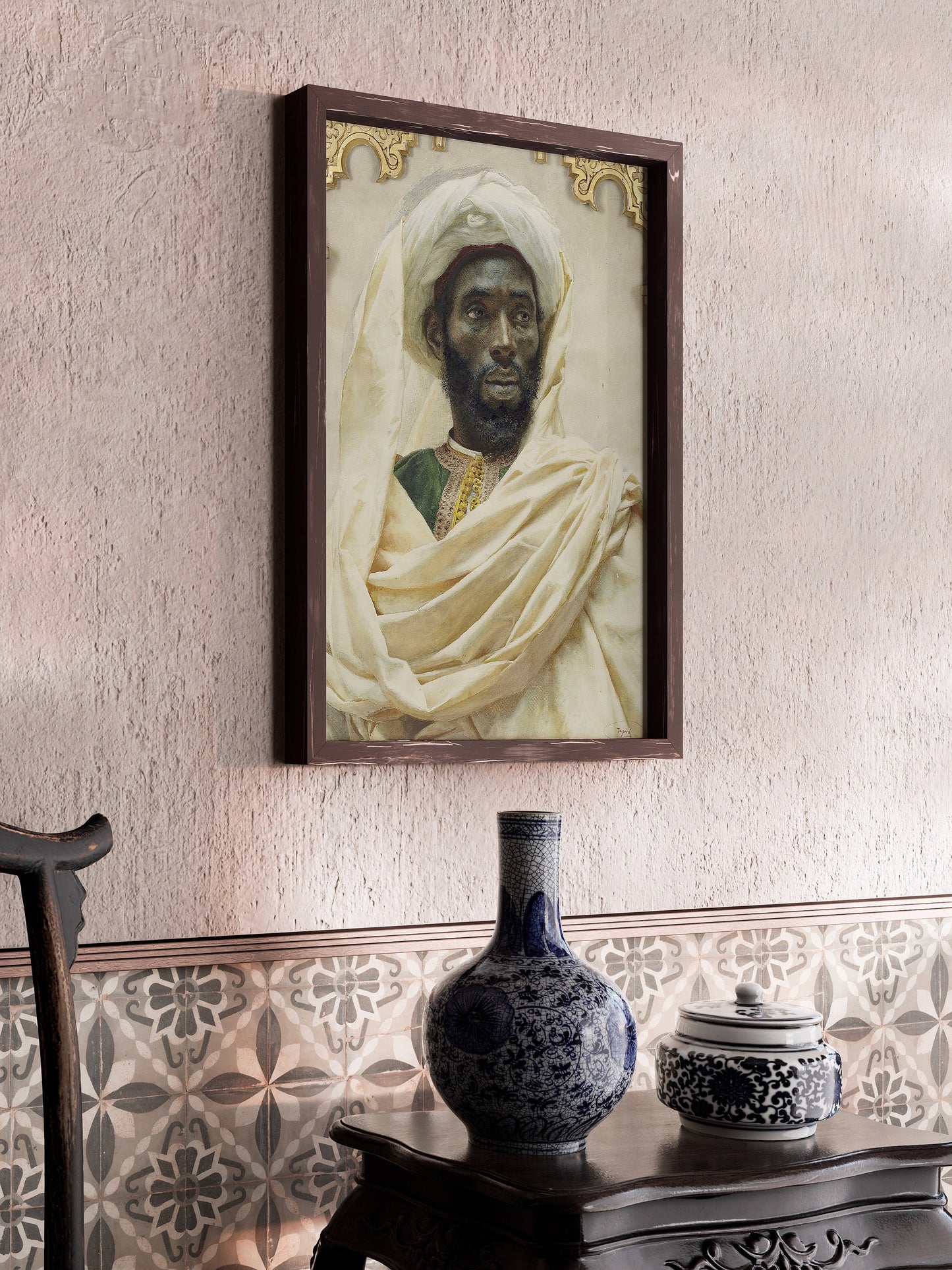 Josep Tapiró Baró Moorish Portrait Orientalist Fine Art Famous Iconic Painting Vintage Ready hang Framed Home Office Decor Print Gift Idea