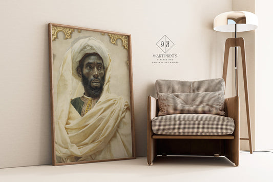 Josep Tapiró Baró Moorish Portrait Orientalist Fine Art Famous Iconic Painting Vintage Ready hang Framed Home Office Decor Print Gift Idea