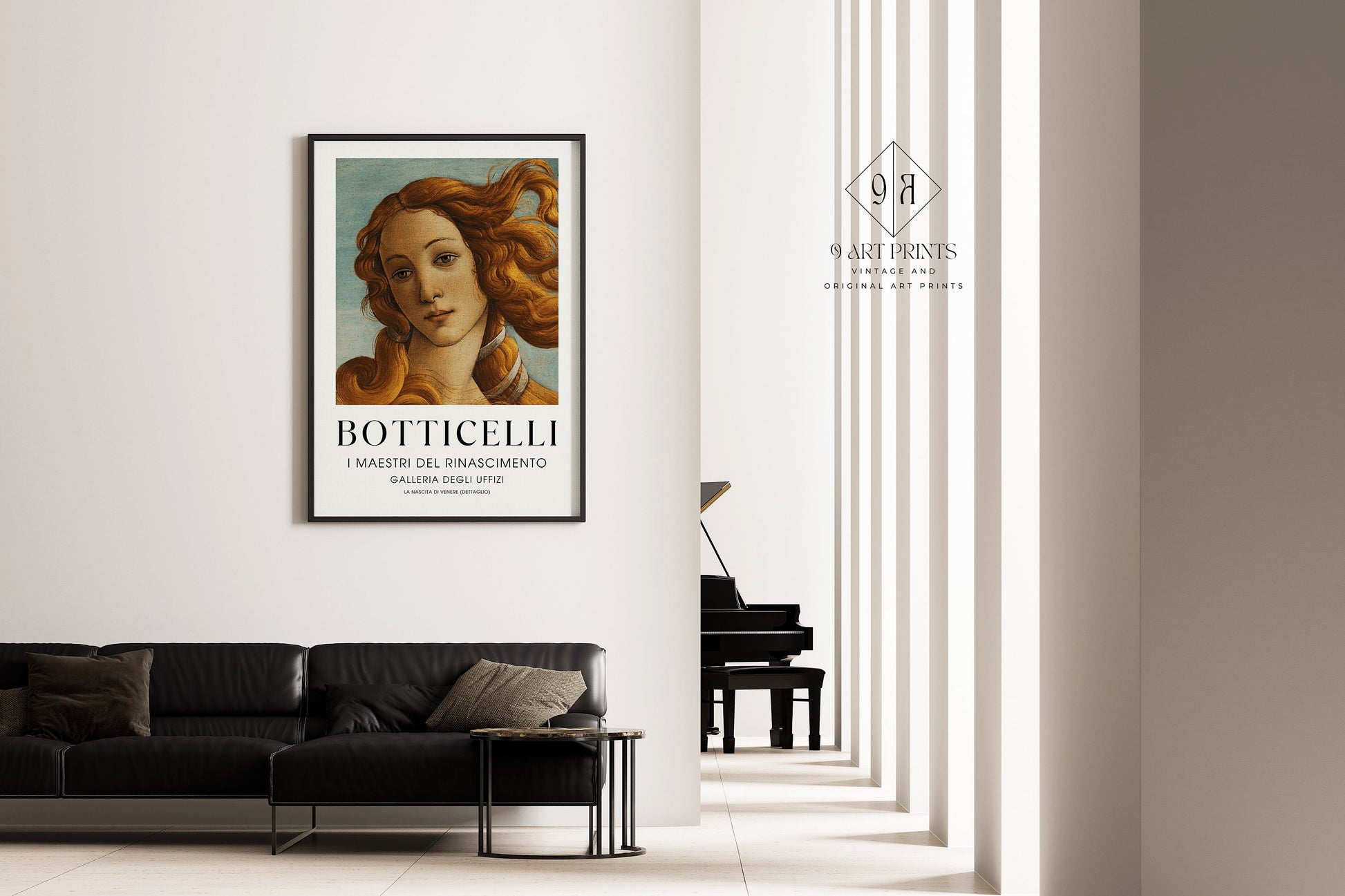 Framed Botticelli Venus Print Fine Art Poster Birth of Venus Renaissance Iconic Classic Vintage Painting Ready to hang Home Office Decor