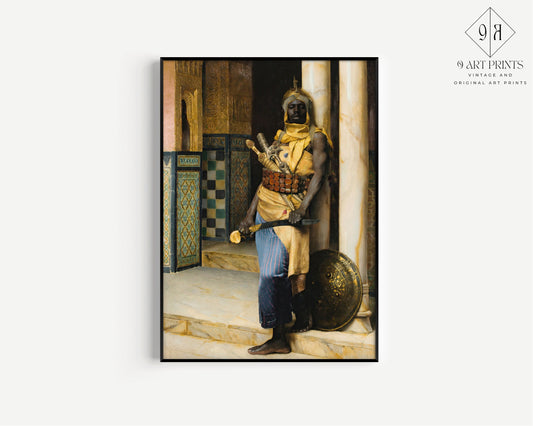 Ludwig Deutsch - Guarding the Palace | Orientalist Art (available framed or unframed)