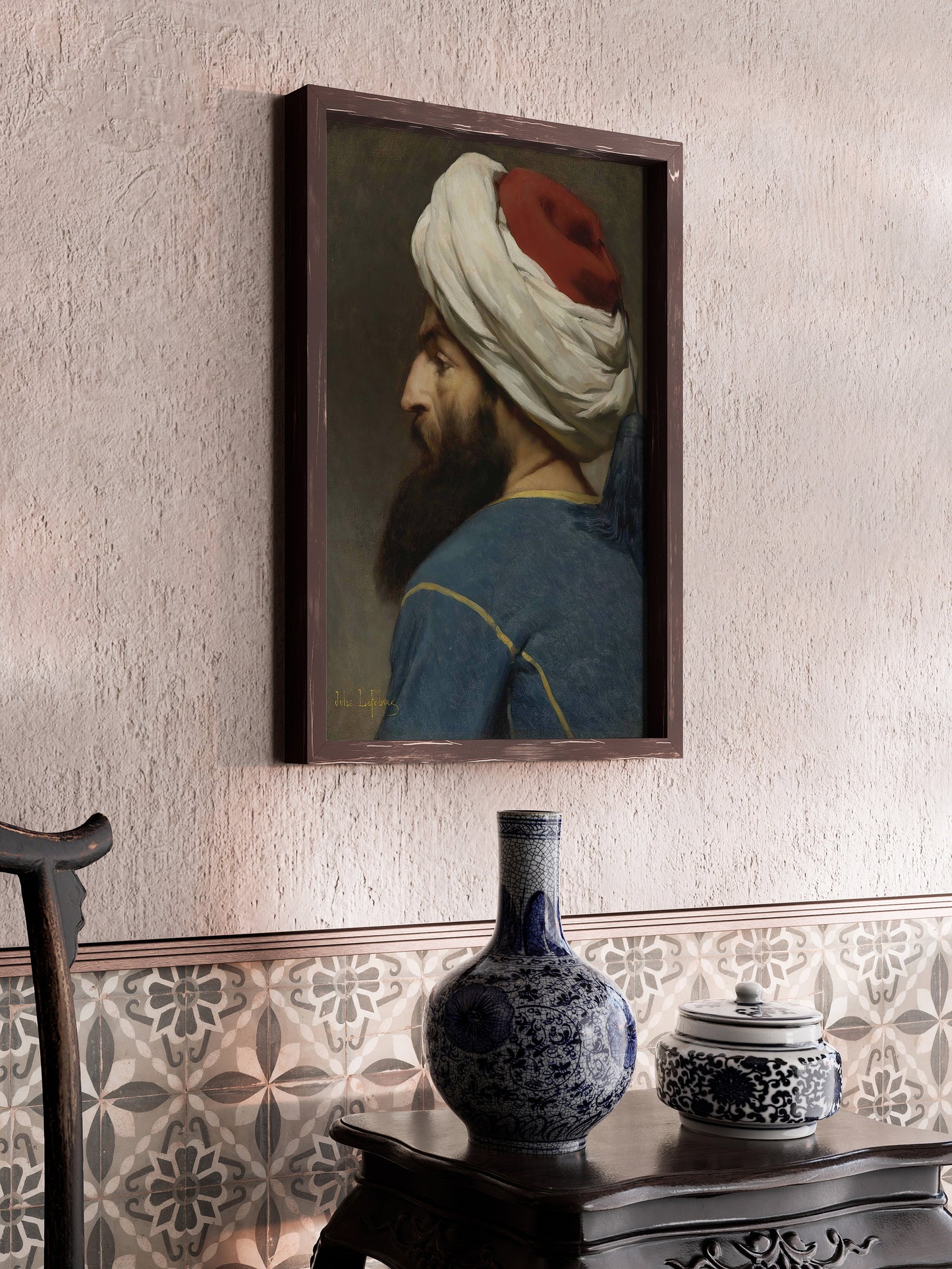 Jules Joseph Lefebvre - Portrait of an Ottoman | Orientalist Art (available framed or unframed)