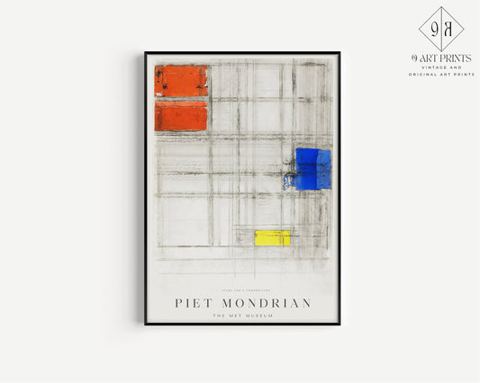 Piet Mondrian - Study for a Composition | Museum Poster (available framed or unframed)