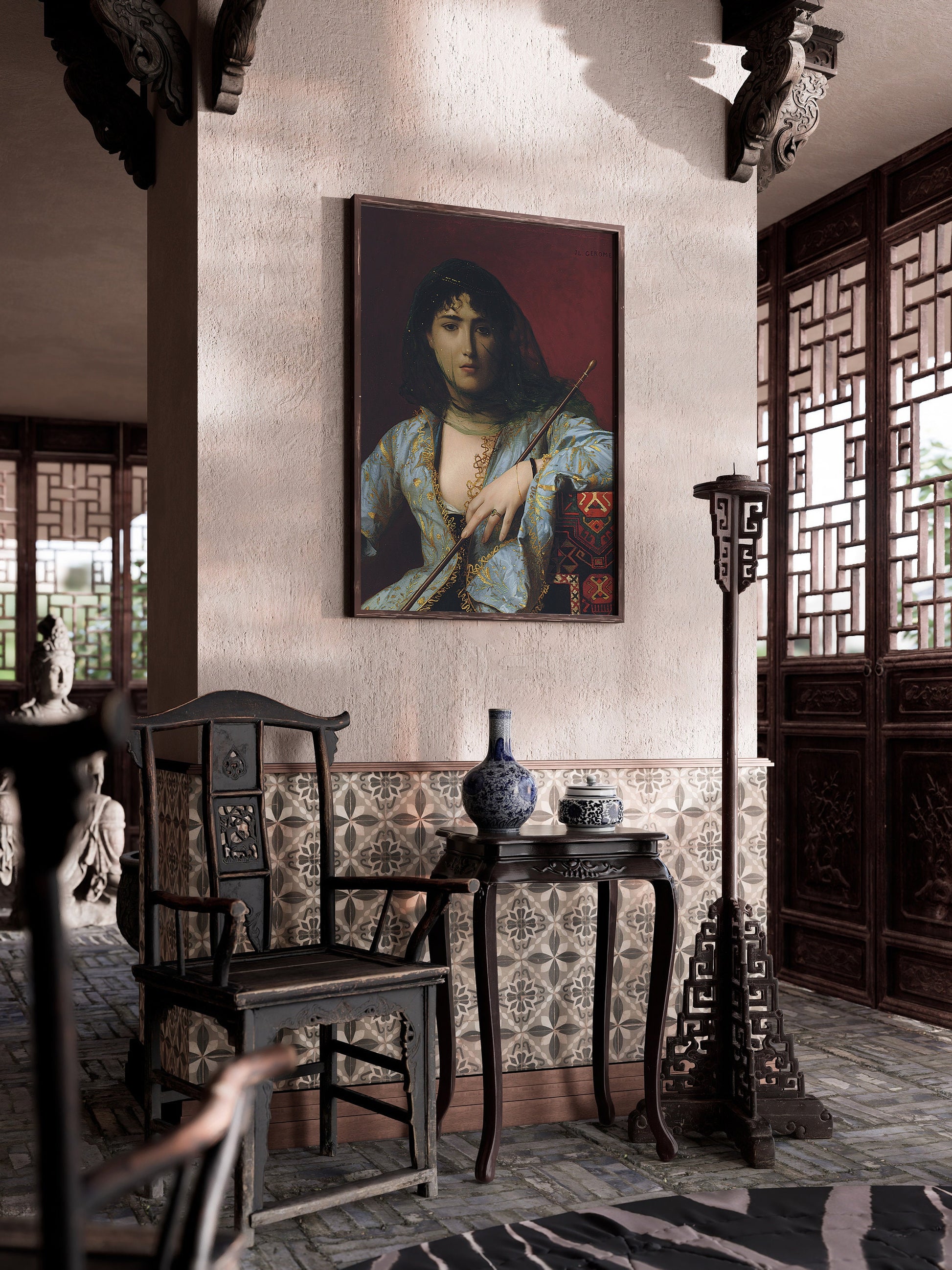 Jean-Léon Gérôme - Veiled Circassian Beauty | Orientalist Art (available framed or unframed)