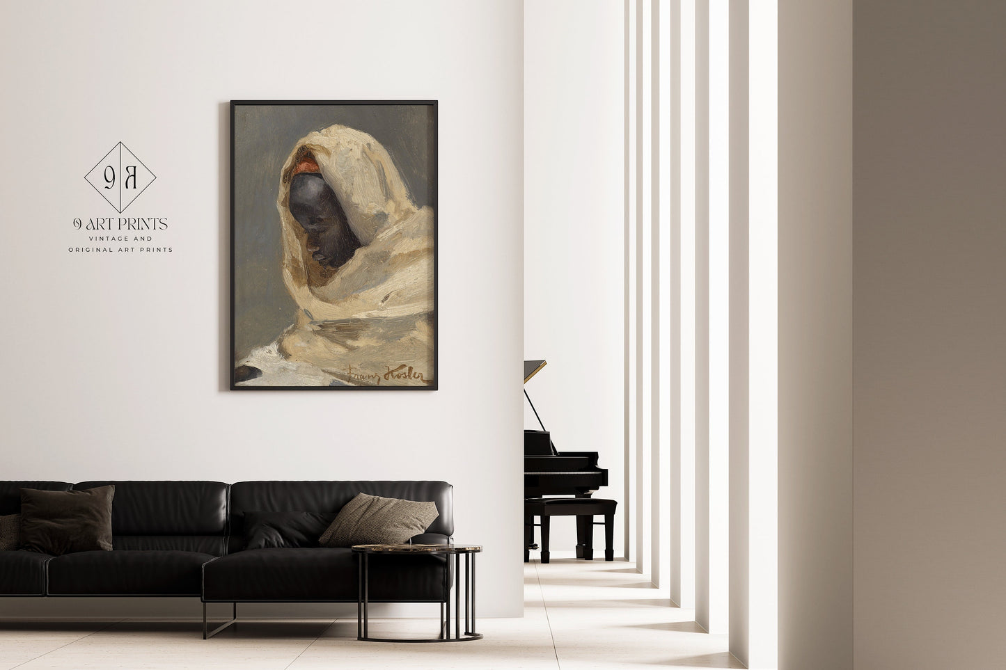 Franz Xaver Kosler A Bedouin Man Orientalist Fine Art Famous Iconic Painting Vintage Ready to hang Framed Home Office Decor Print Gift Idea