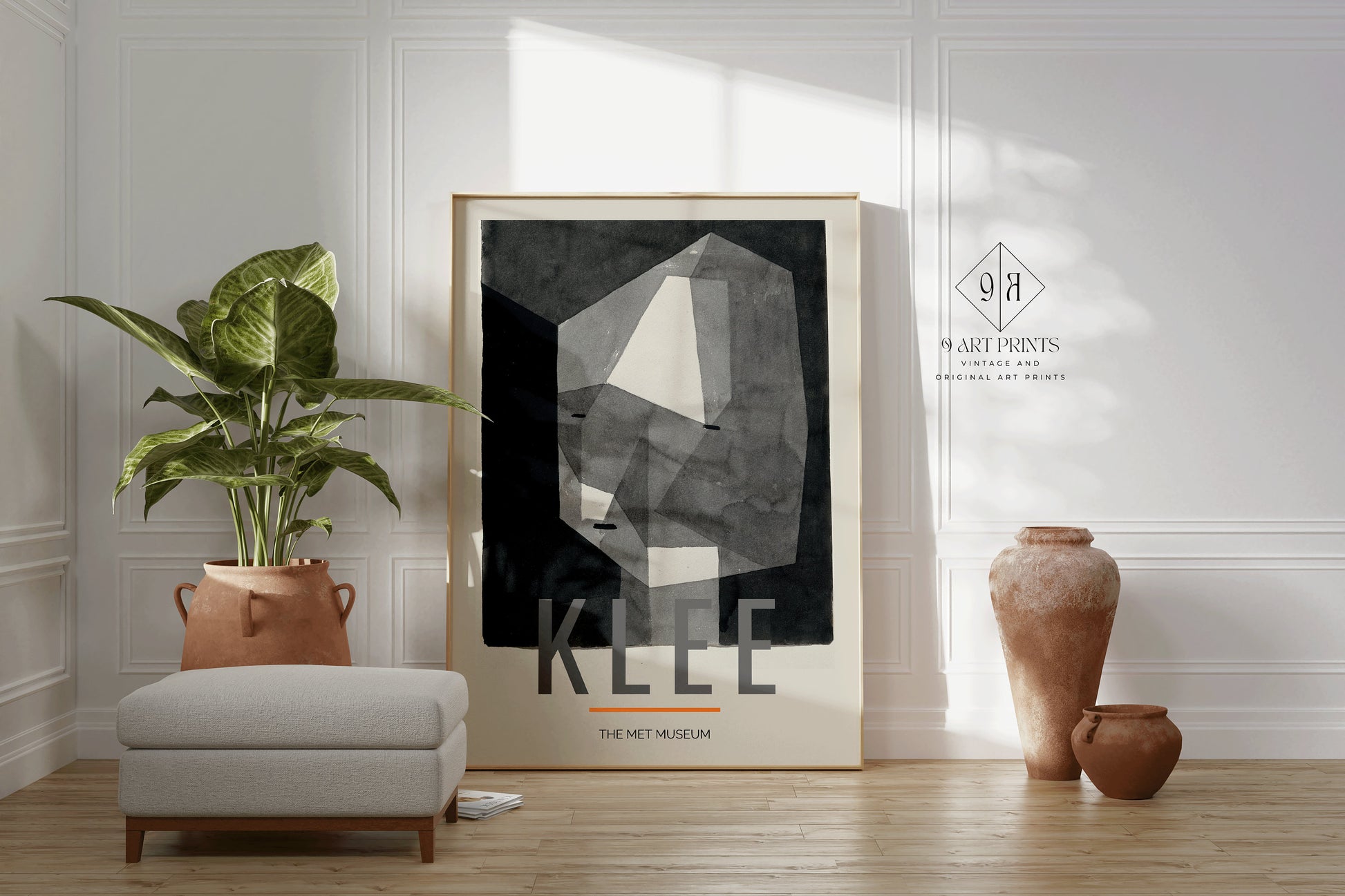 Paul Klee - Rough Cut Head | Neutral Modern Exhibition Poster (available framed or unframed)