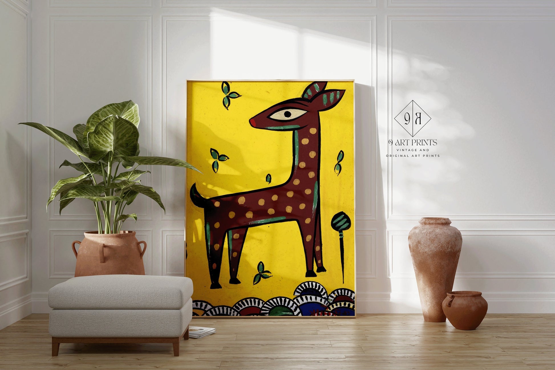 Jamini Roy - Fawn (Horinchhana) | Bengali Art (available framed or unframed)