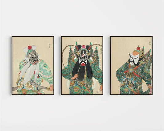 Set of 3 Peking Opera Art | Classic Chinese Art (available framed or unframed)