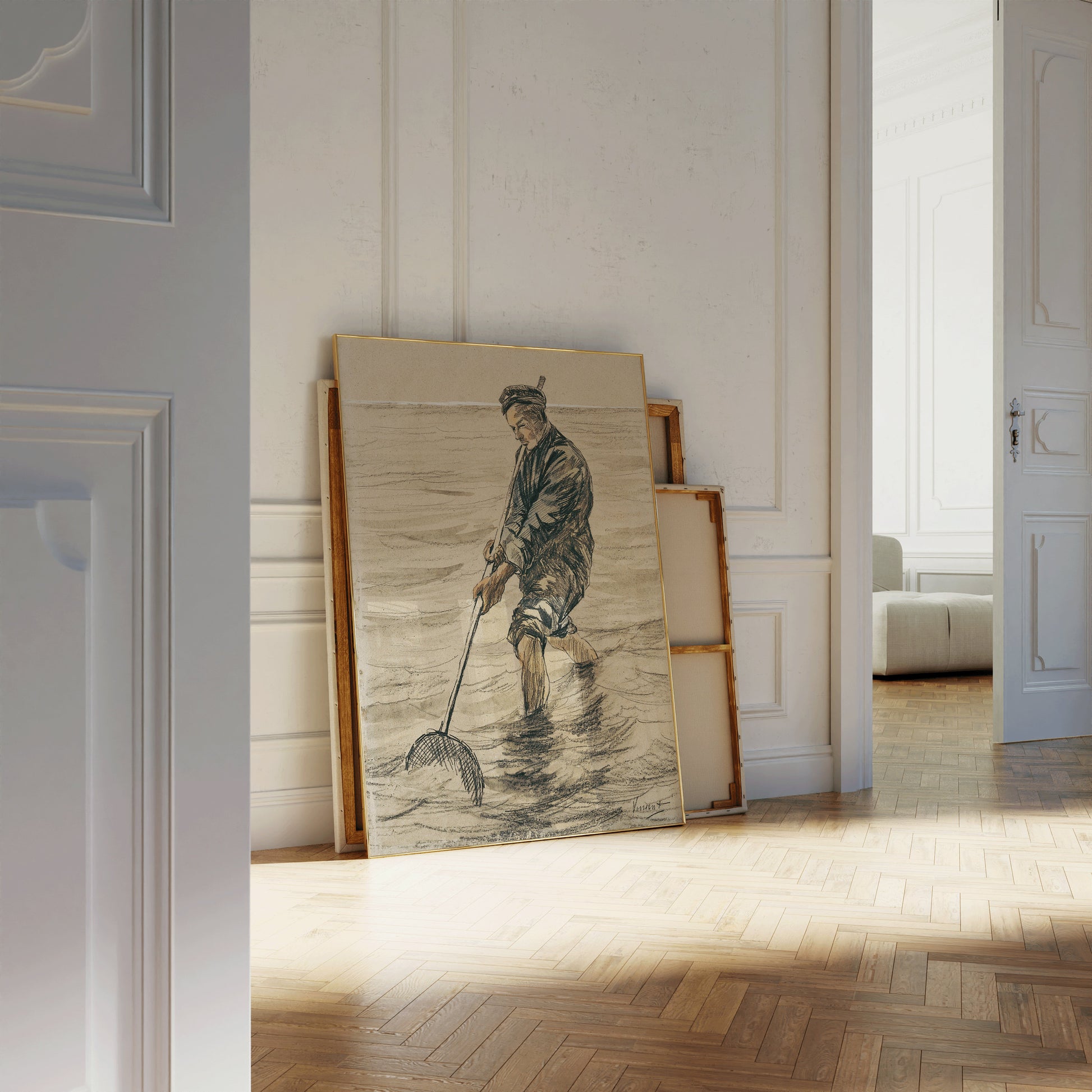 Vincent Van Gogh - The Shell Fisherman | Vintage Sketch Art (available framed or unframed)
