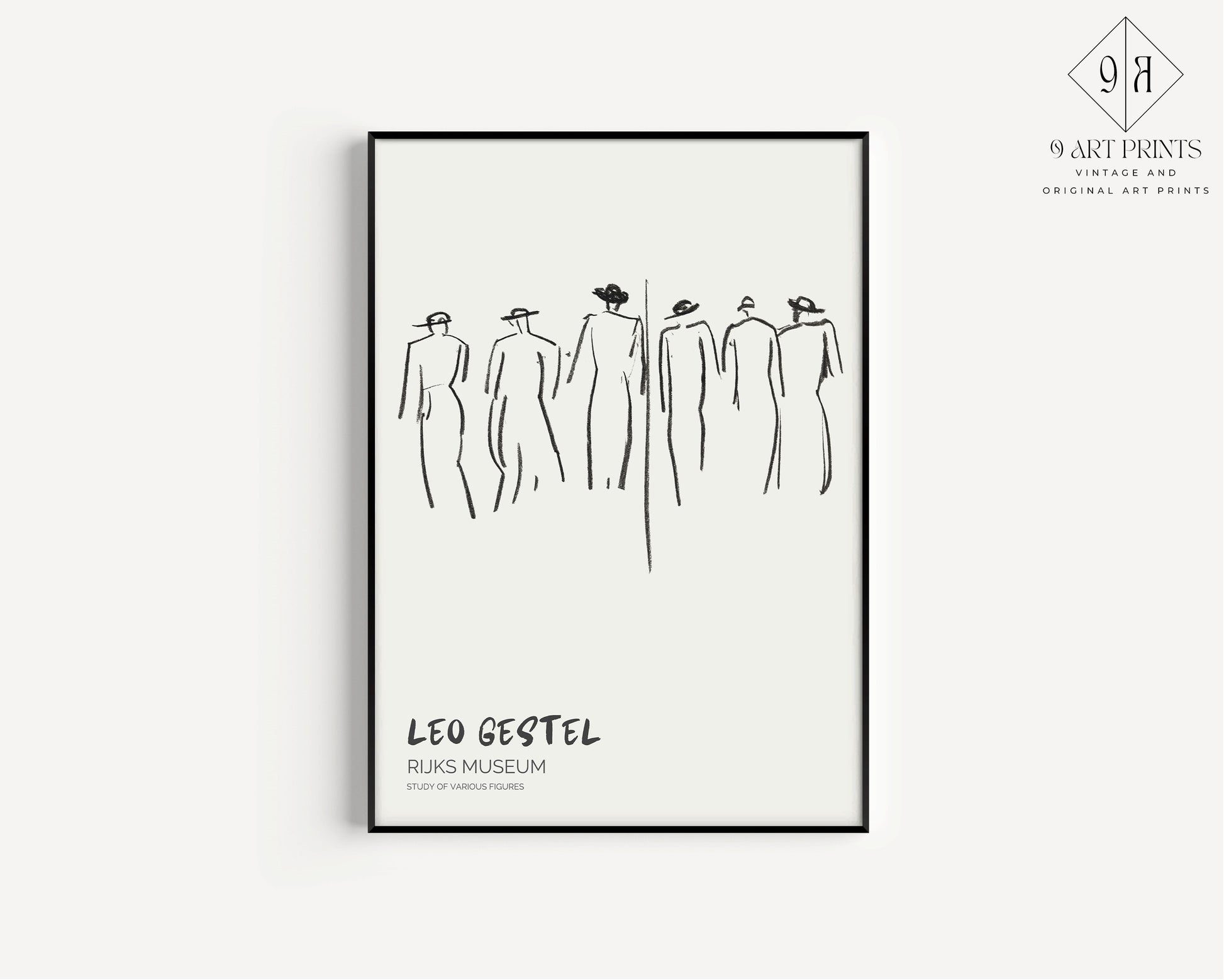 Leo Gestel - Study of Various Figures | Vintage Neutral Sketch Art Poster (available framed or unframed)