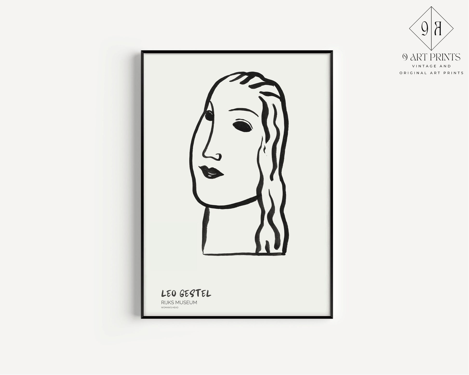 Leo Gestel - Woman's Head | Vintage Neutral Sketch Art Poster (available framed or unframed)