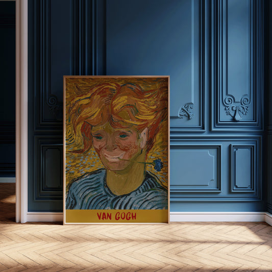 Vincent Van Gogh Poster - Young Man with Cornflower (available framed or unframed)