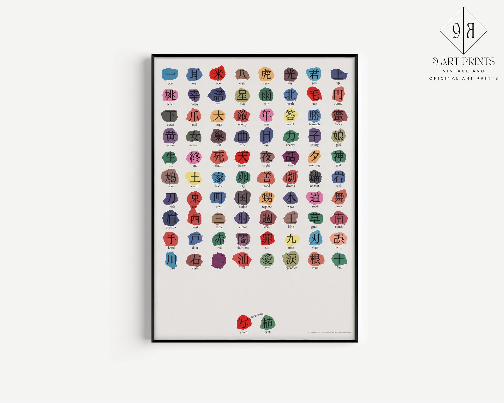 Ikko Tanaka - Morisawa Photosetting | Minimalist, Japanese, Typography Poster (Available framed or unframed)