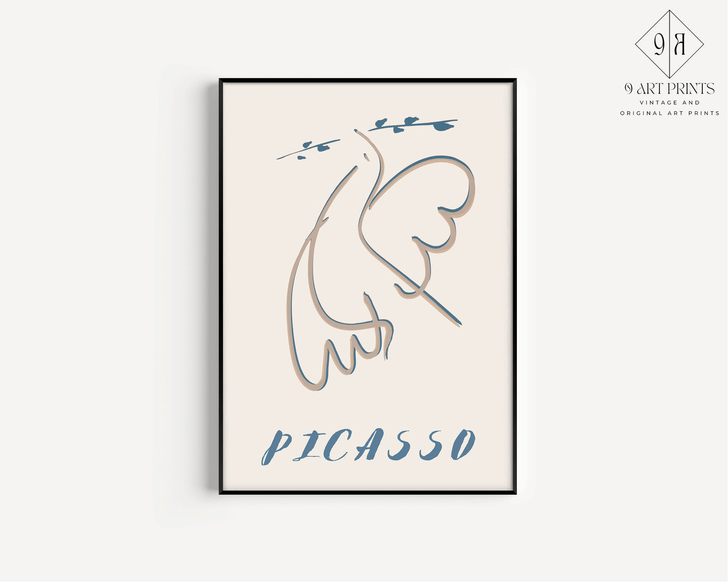 PICASSO - Peace Dove | Famous Neutral Sketch Art (available framed or unframed)