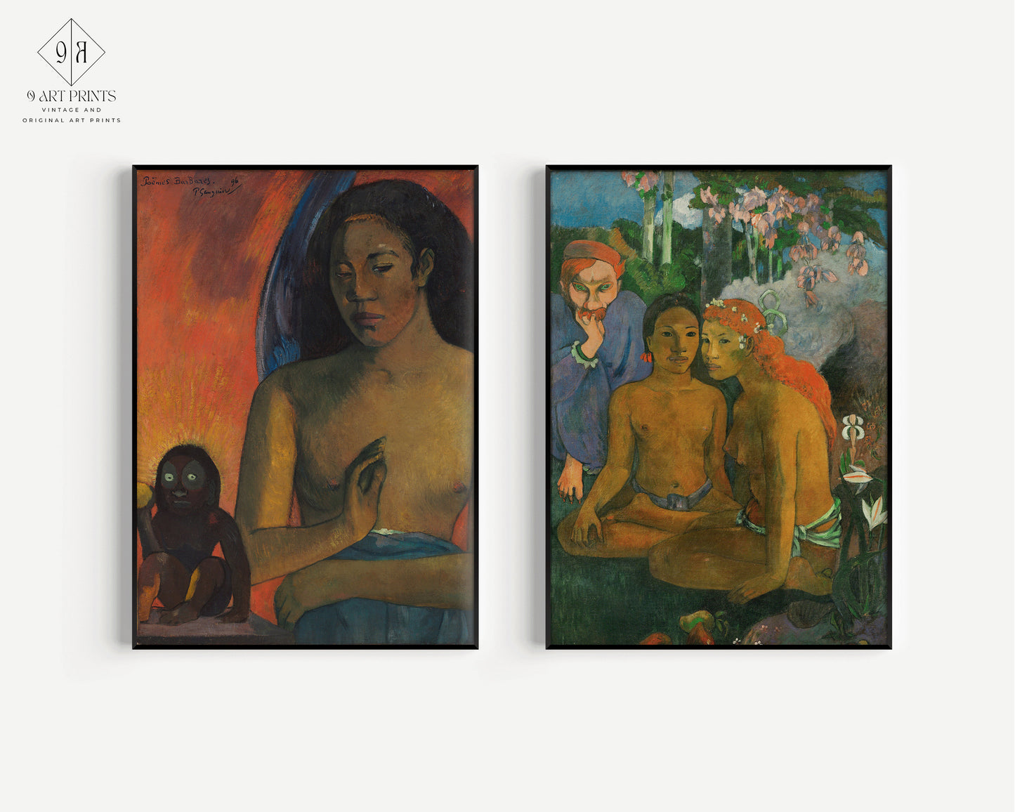 Paul Gauguin - Poemes Barbares et Contes Barbares | Set of 2 Impressionist Paintings (available framed or unframed)