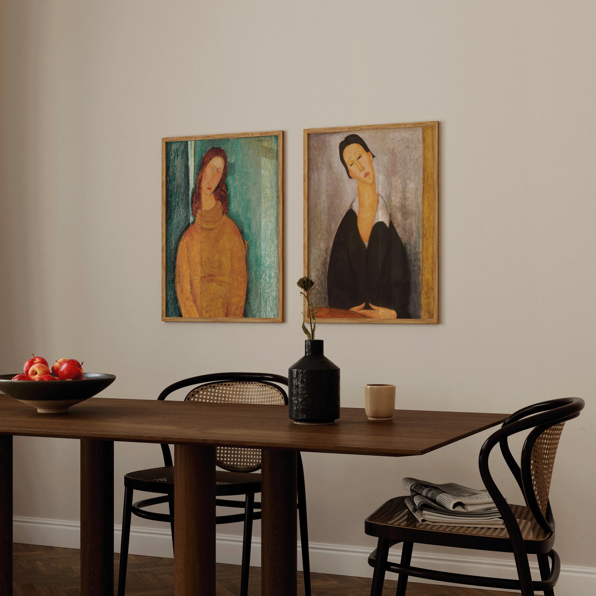 Amadeo Modigliani Set of 2 Prints - Portrait of Jean Hebuterne and A Polish Woman | Vintage Modern Art (available framed or unframed)
