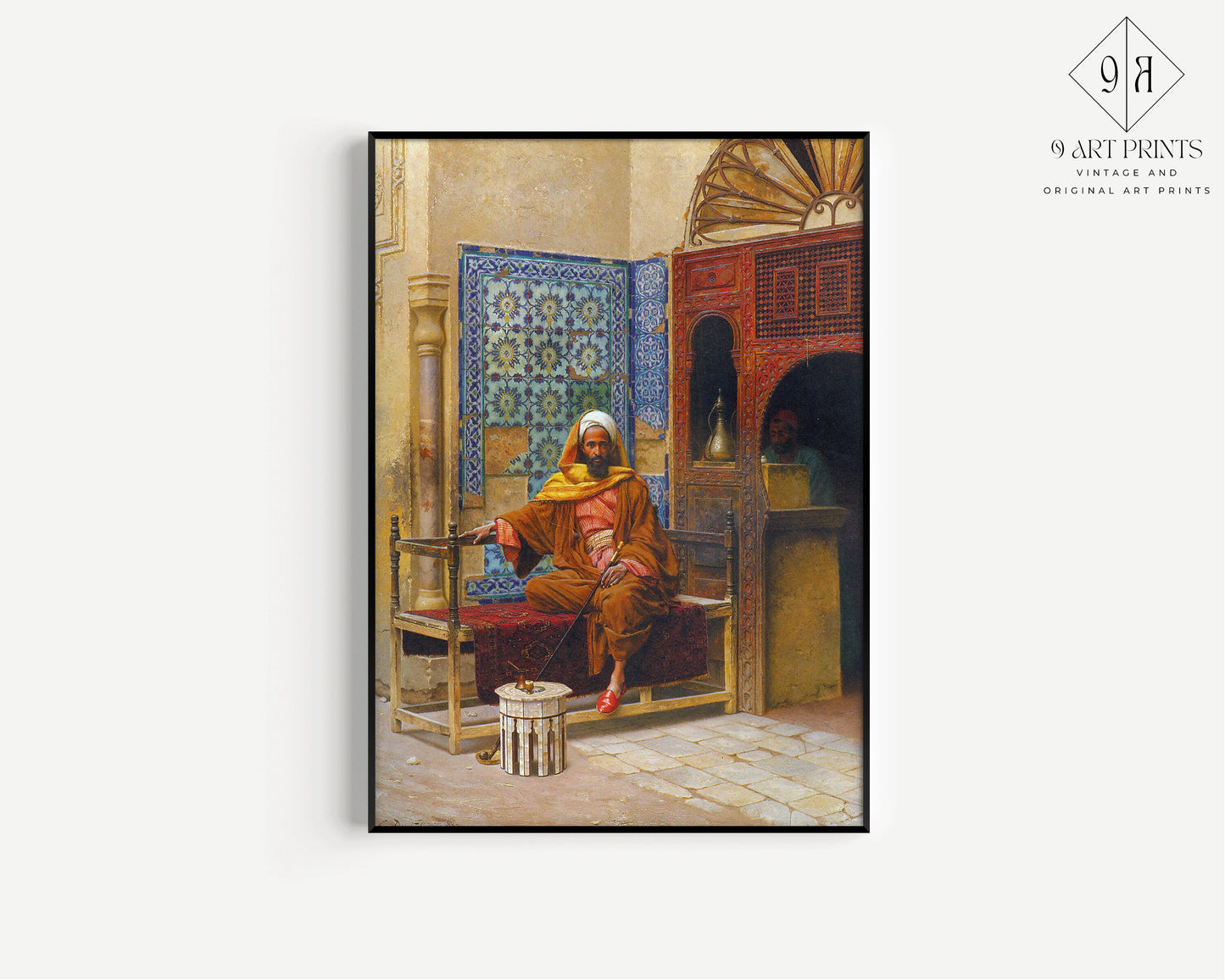 Ludwig Deutsch - The Smoker | Orientalist Art (available framed or unframed)
