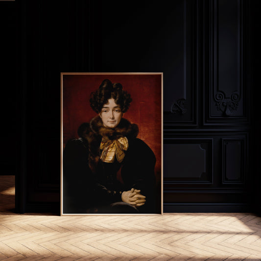 Horace Vernet - Portrait of a Lady | Dark Academia Wall Art (available framed or unframed)