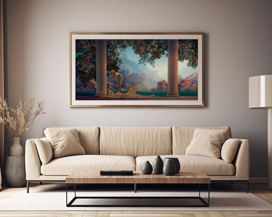 Maxfield Parrish - Daybreak | Vintage American Wide Panoramic Art (available framed or unframed)