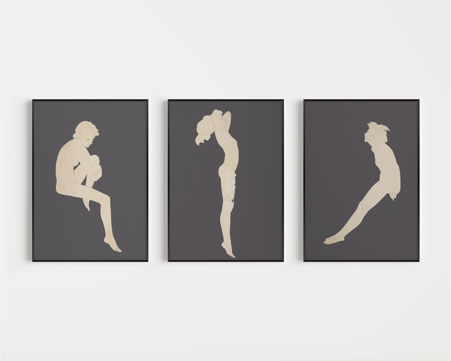 Maxfield Parrish - Set of 3 Nudes | Neutral Classical American Art (available framed or unframed)