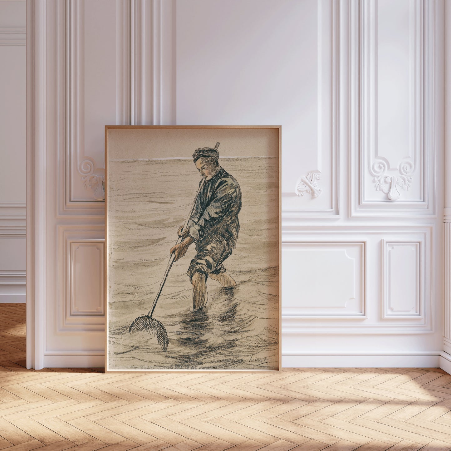Vincent Van Gogh - The Shell Fisherman | Vintage Sketch Art (available framed or unframed)