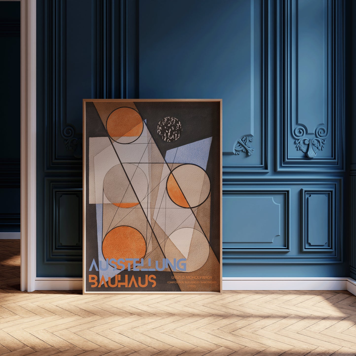 Vintage Bauhaus Exhibition Poster | László Moholy-Nagy - Composition aux cercles symétriques (1932) (available framed or unframed)