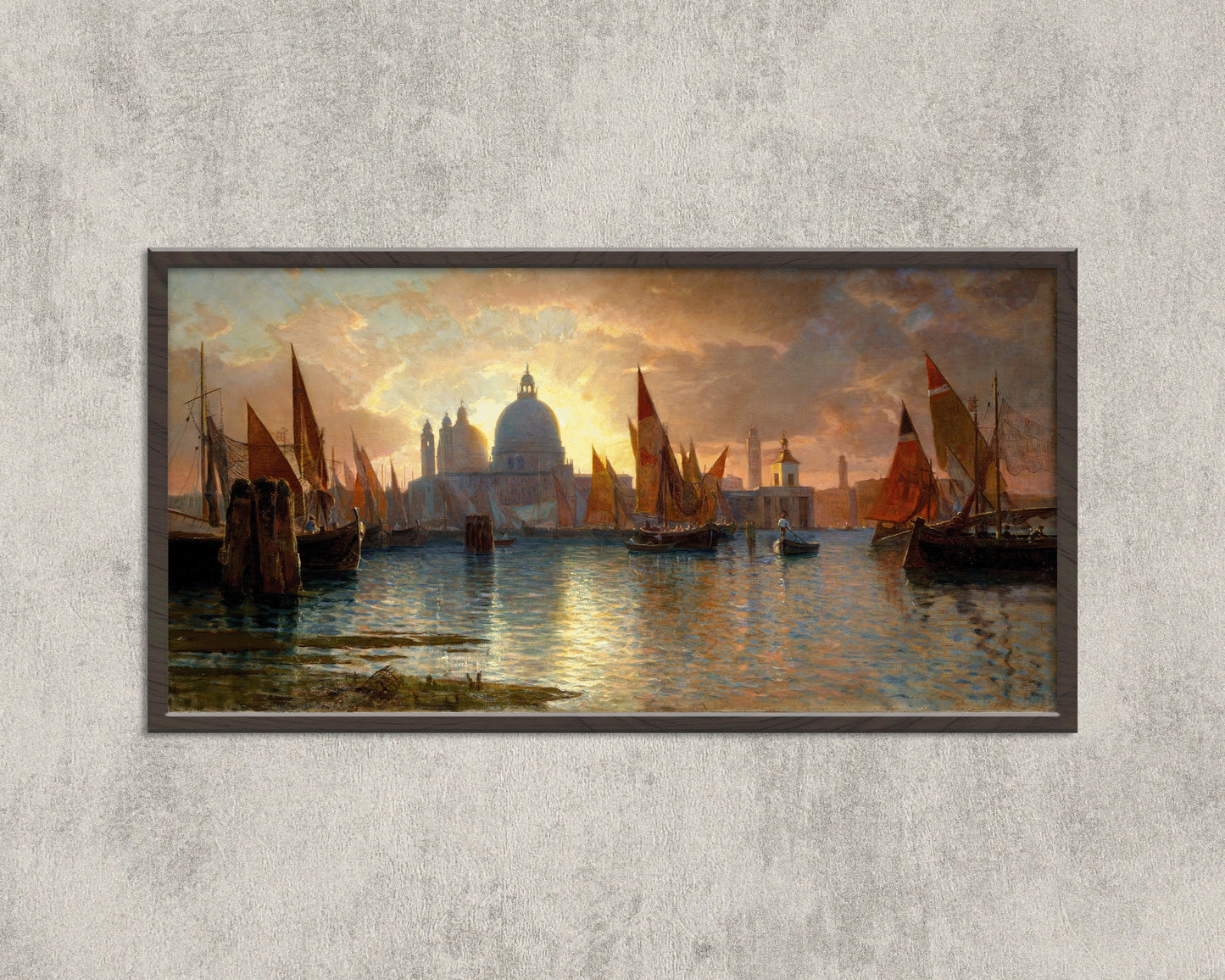 William Stanley Haseltine - Santa Maria della Salute, Sunset | Wide Panoramic Seascape Art (available framed or unframed)