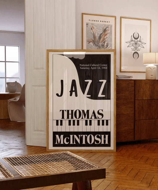 Vintage Music Poster - Jazz (Thomas McIntosh) | Black and White Poster (available framed or unframed)