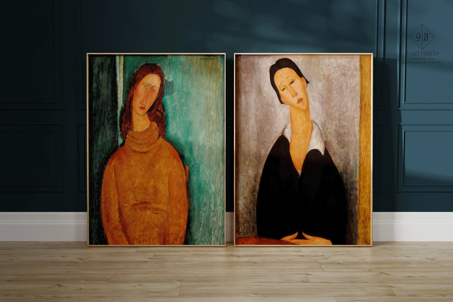 Amadeo Modigliani Set of 2 Prints - Portrait of Jean Hebuterne and A Polish Woman | Vintage Modern Art (available framed or unframed)