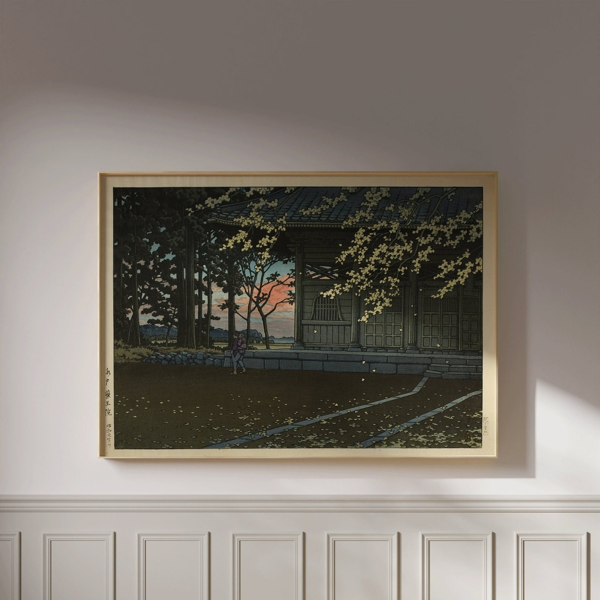 Kawase Hasui - Yakuo Temple, Mito | Japanese Vintage Woodblock Art (available framed or unframed)