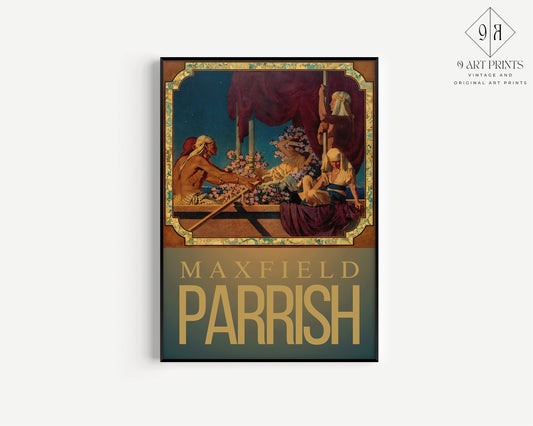 Maxfield Parrish - Cleopatra | Colorful Maximalist American Classic Art (available framed or unframed)