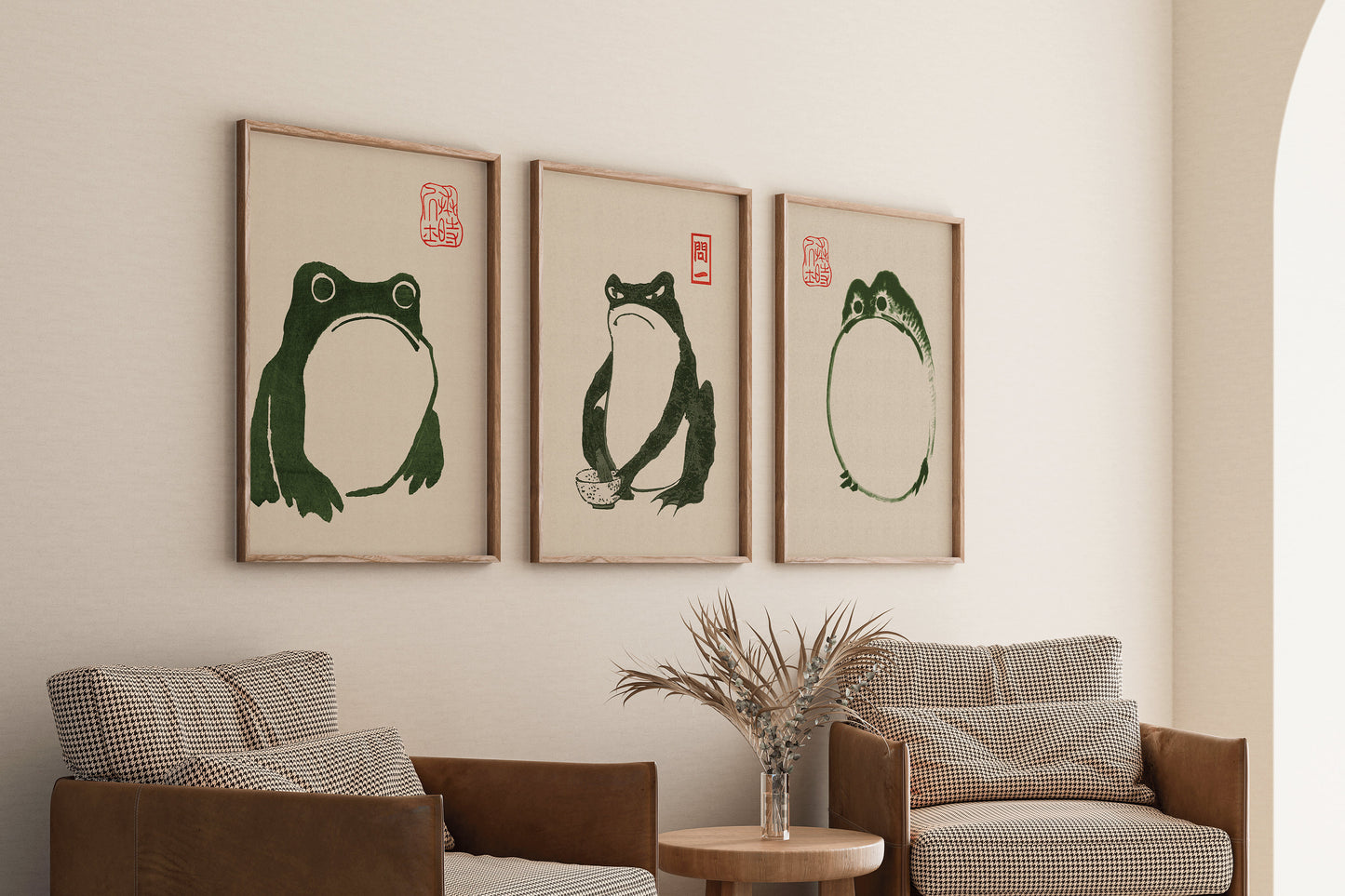 Matsumoto Hoji - Three Frogs | Vintage Japanese Woodblock Art (available framed or unframed)