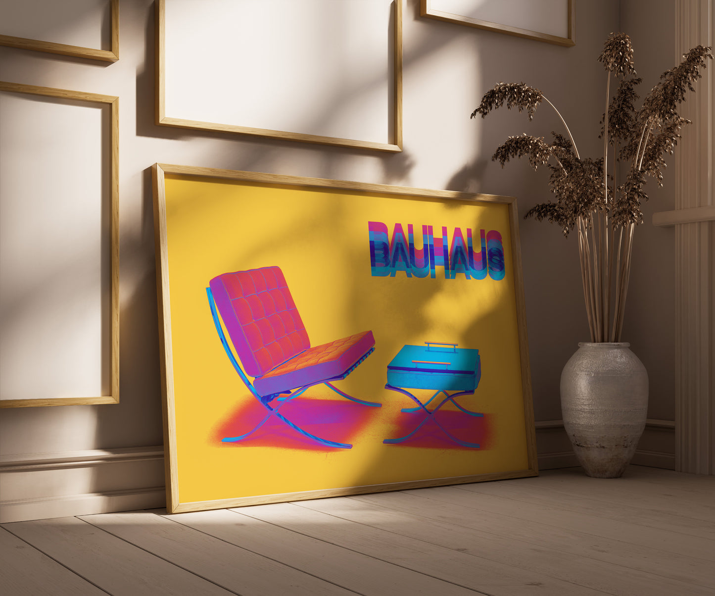 The Chair and Ottoman | Vintage Bauhaus Exhibition Poster Color Pop Andy Warhol Style (available framed or unframed)