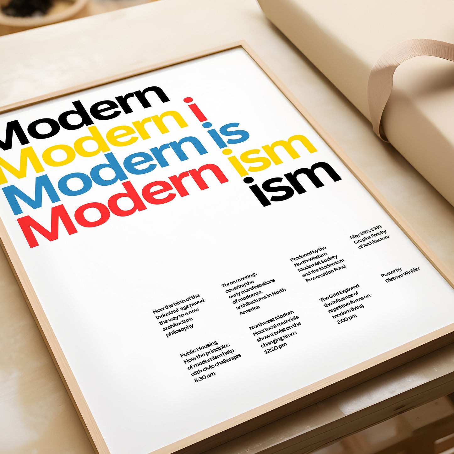 Dietmar Winkler - Modernism | Minimalist Typography Poster (Available framed or unframed)