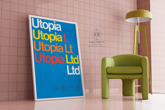 Dietmar Winkler - Utopia Ltd. | Minimalist Typography Poster (Available framed or unframed)