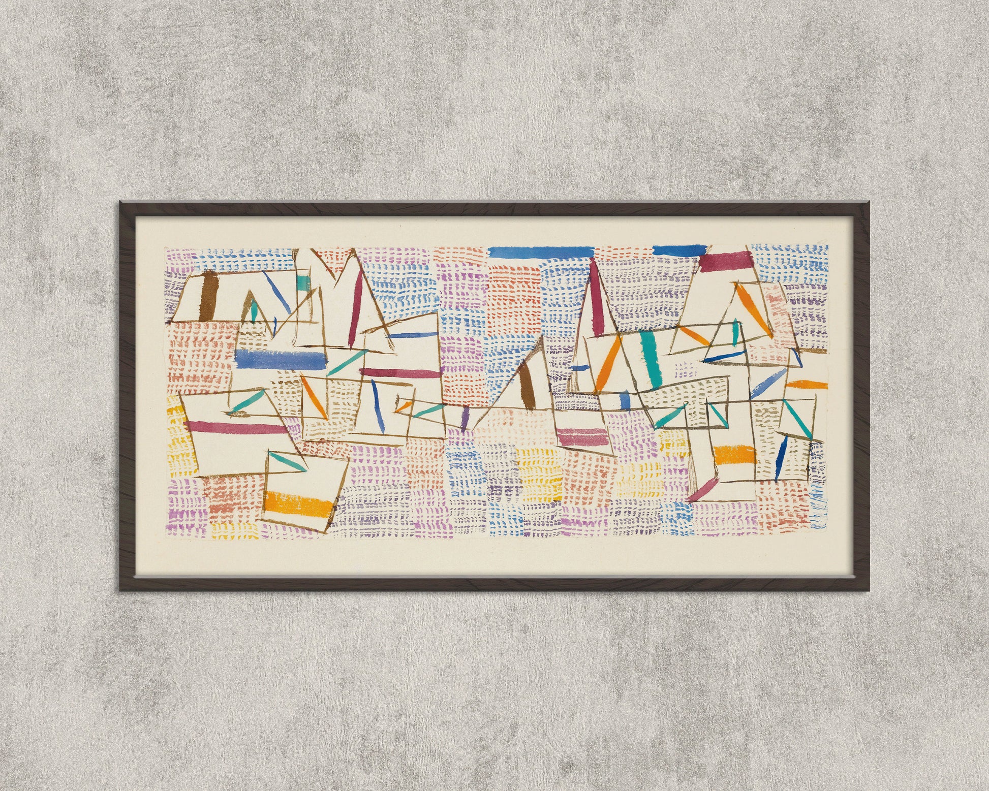 Paul Klee - Rich Harbour | Modern Abstract Wide Panoramic Art (available framed or unframed)