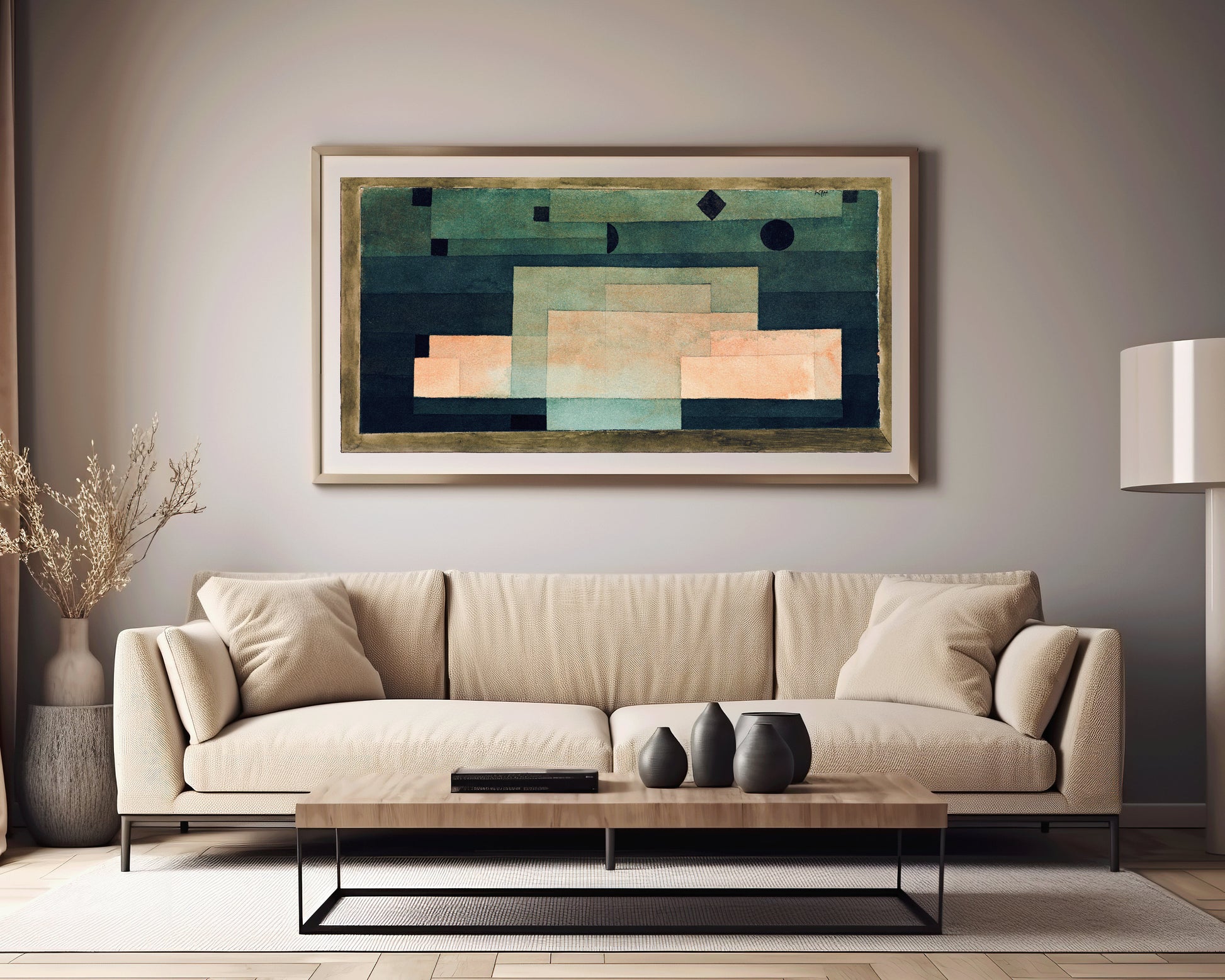 Paul Klee - The Firmament Above the Temple | Modern Abstract Wide Panoramic Art (available framed or unframed)