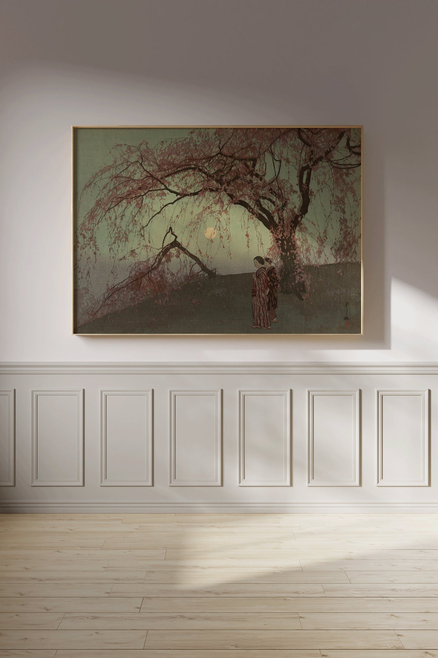 Hiroshi Yoshida – Kumoi Cherry Trees (Kumoi Sakura) | Vintage Japanese Woodblock Art (available framed or unframed)