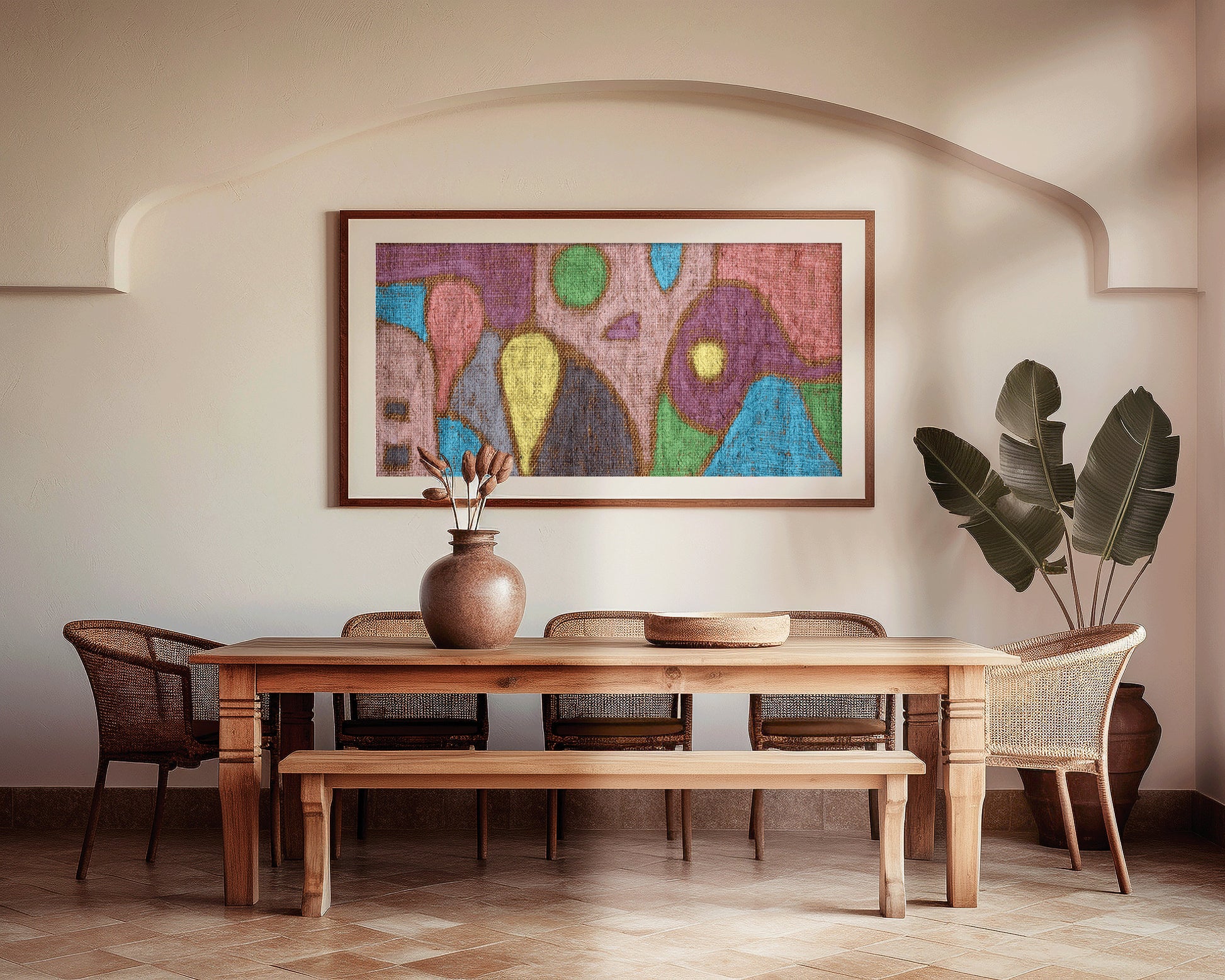 Paul Klee - Mild Fruit | Colorful Modern Abstract Wide Panoramic Art (available framed or unframed)