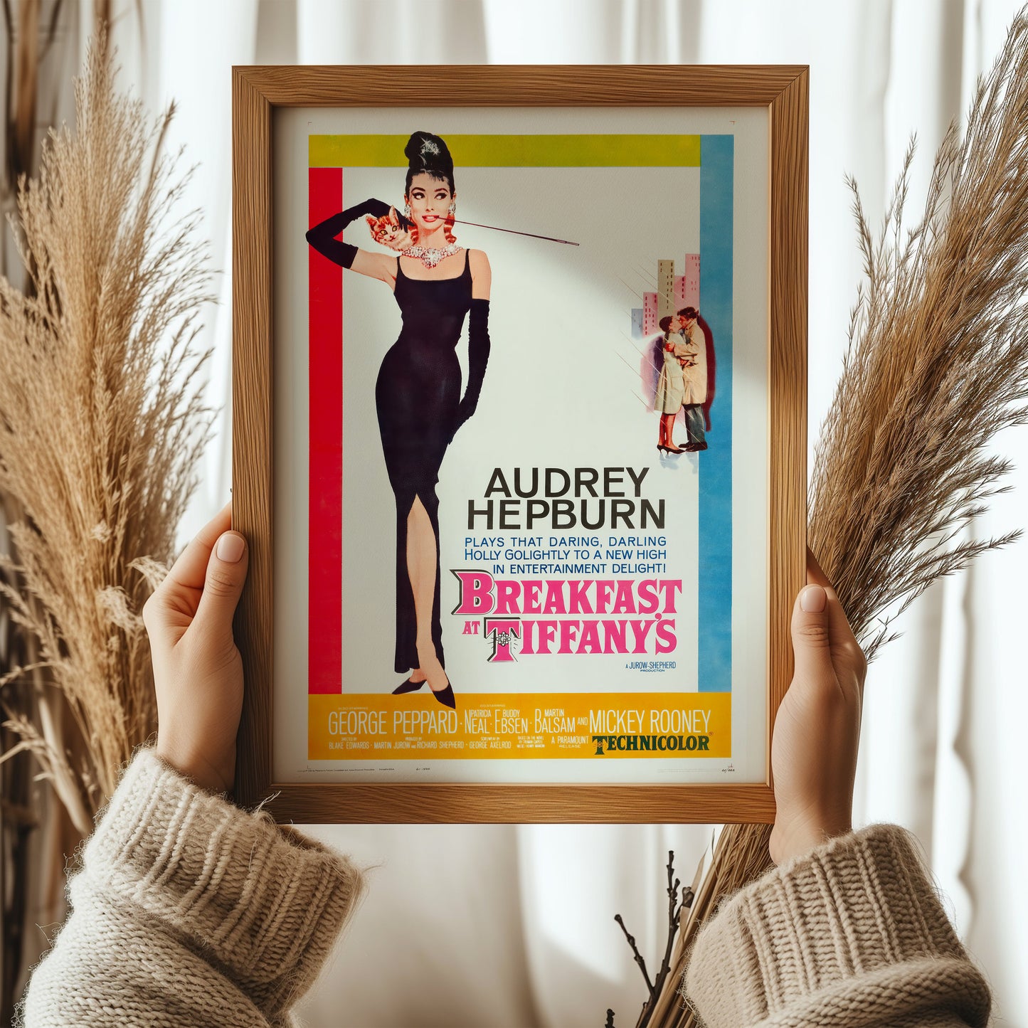Vintage Movie Poster Breakfast At Tiffanys Poster Classic Audrey Hepburn Poster Print Retro Decor Framed Ready to Hang Unique Gift