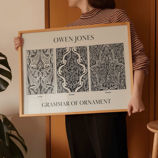 Neutral Owen Jones Print Grammar of Ornament Pattern Art Print Vintage Exhibition Nouveau Framed Museum Ready to Hang Home Office Decor