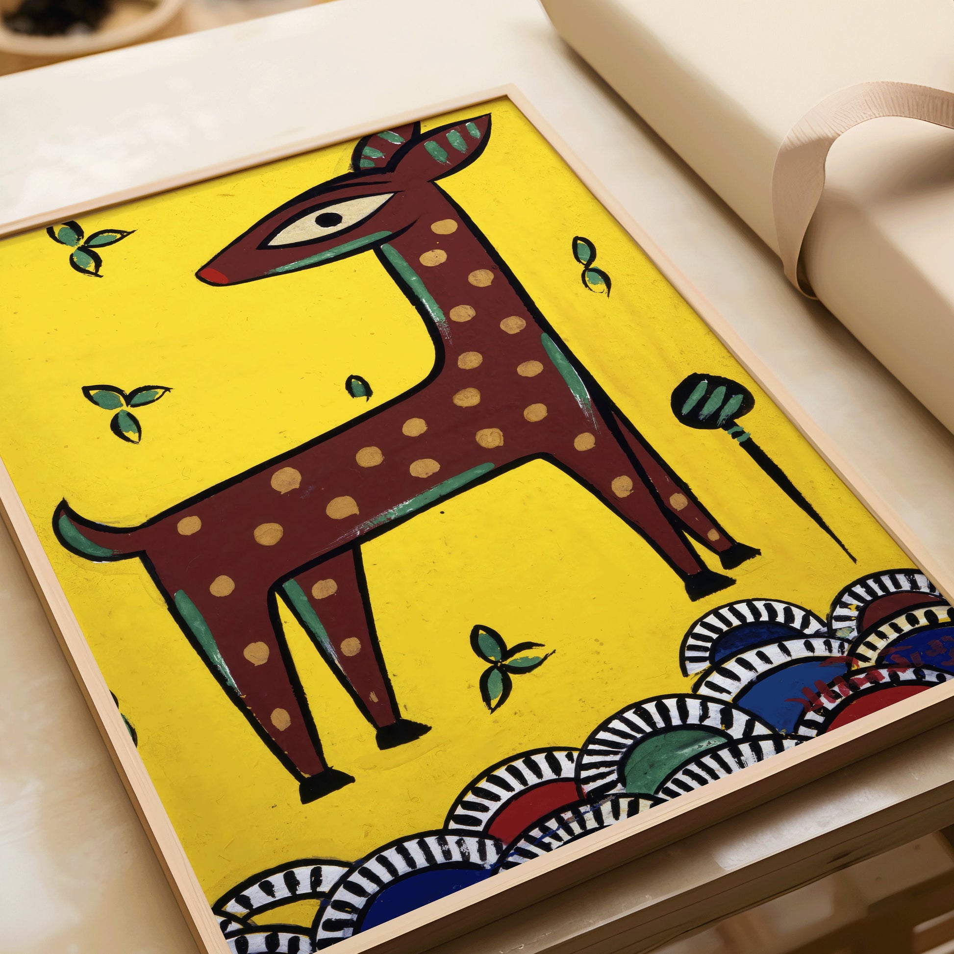 Jamini Roy - Fawn (Horinchhana) | Bengali Art (available framed or unframed)