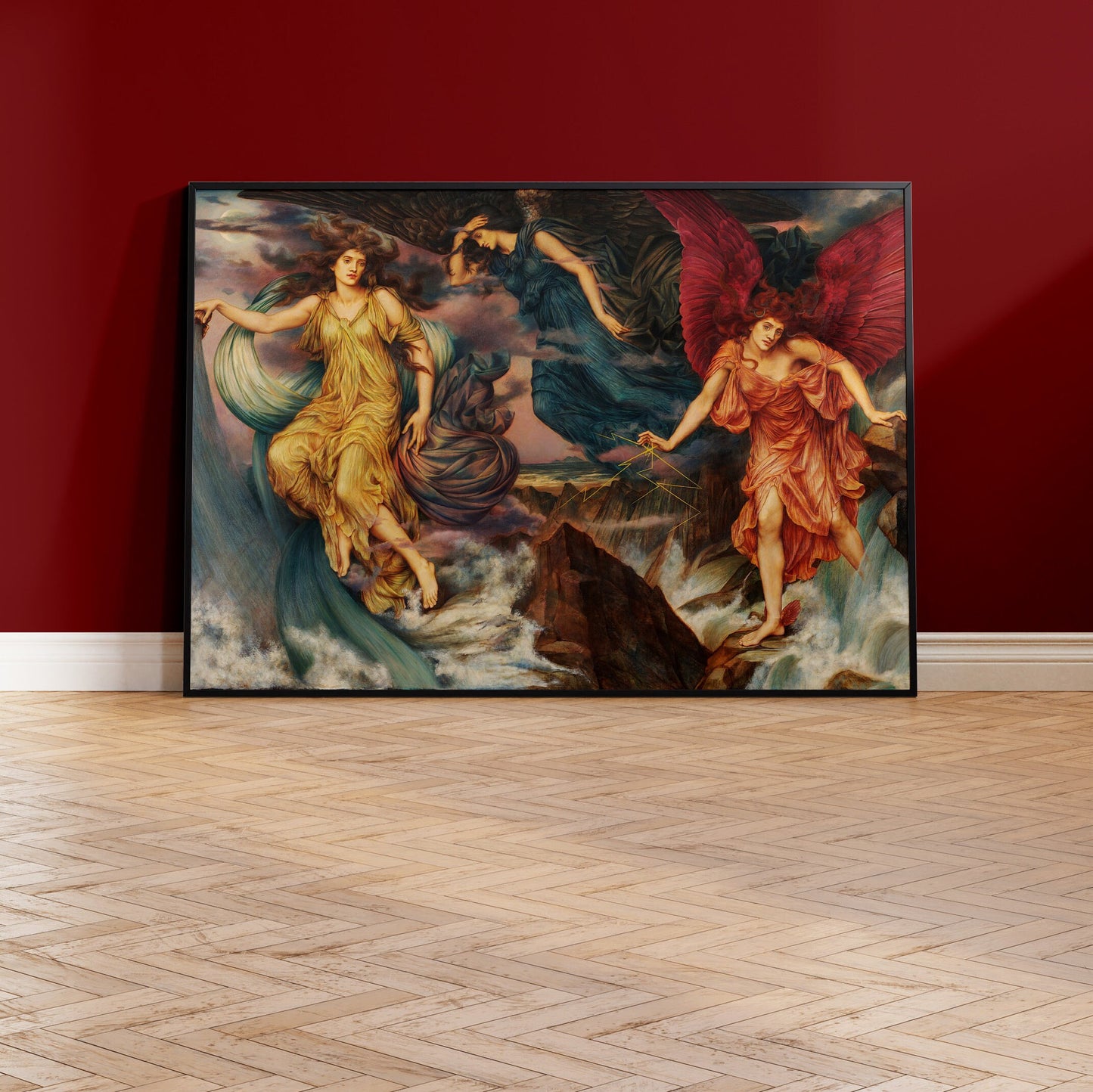 Evelyn de Morgan - The Storm Spirits | Vintage Dark Academia Mythology Art Print (available framed or unframed)