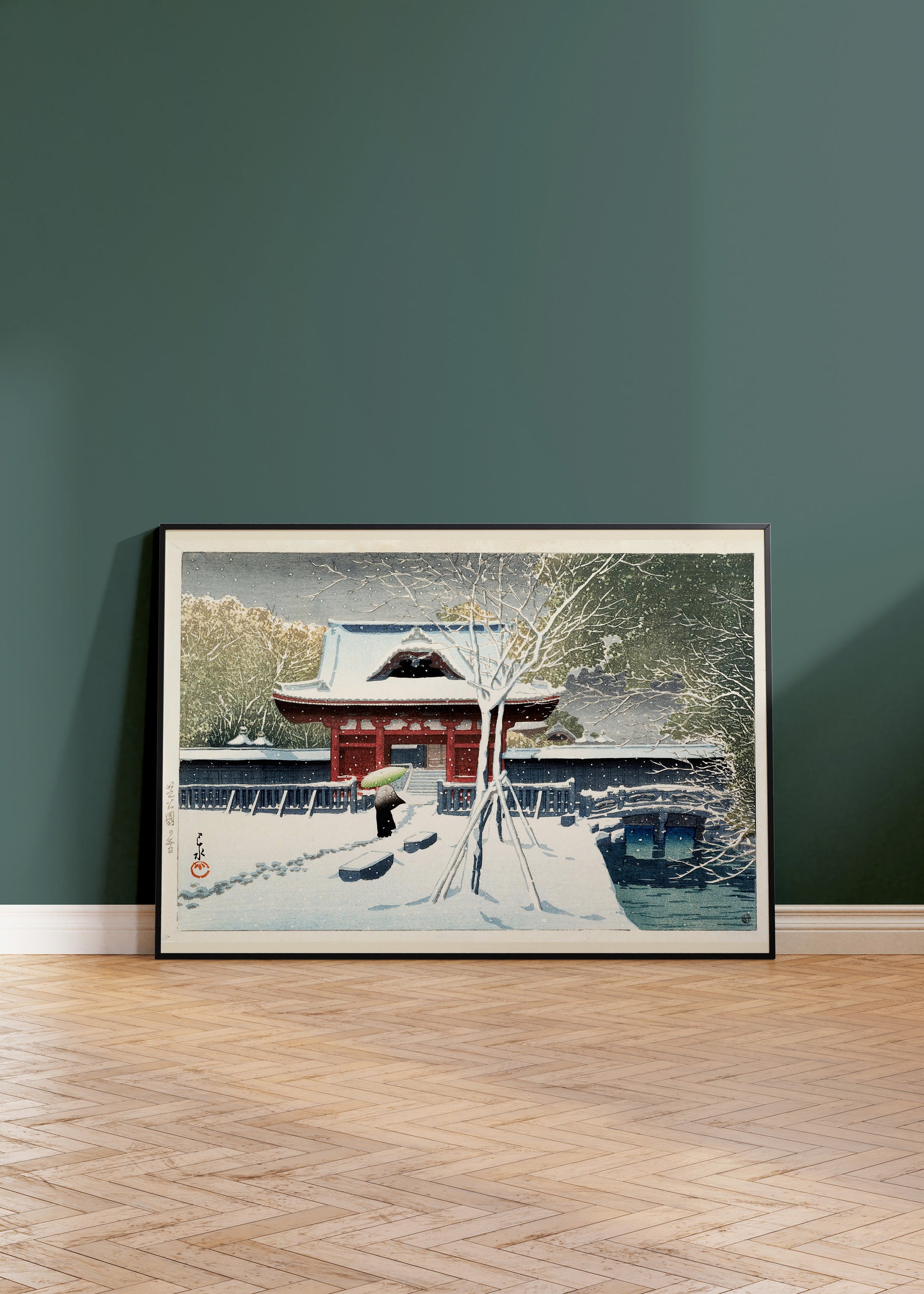Kawase Hasui - Snow at Ishiburi Lake | Japanese Vintage Woodblock Art (available framed or unframed)