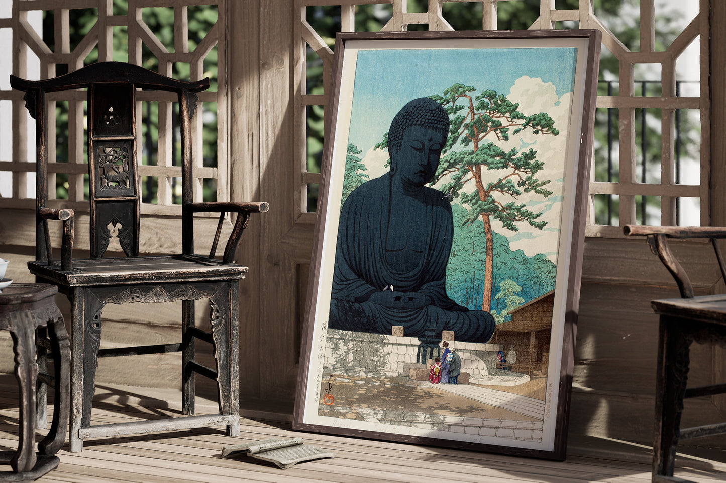 Kawase Hasui - Great Buddha at Kamikura | Vintage Japanese Woodblock Ukiyo-e Art (available framed or unframed)