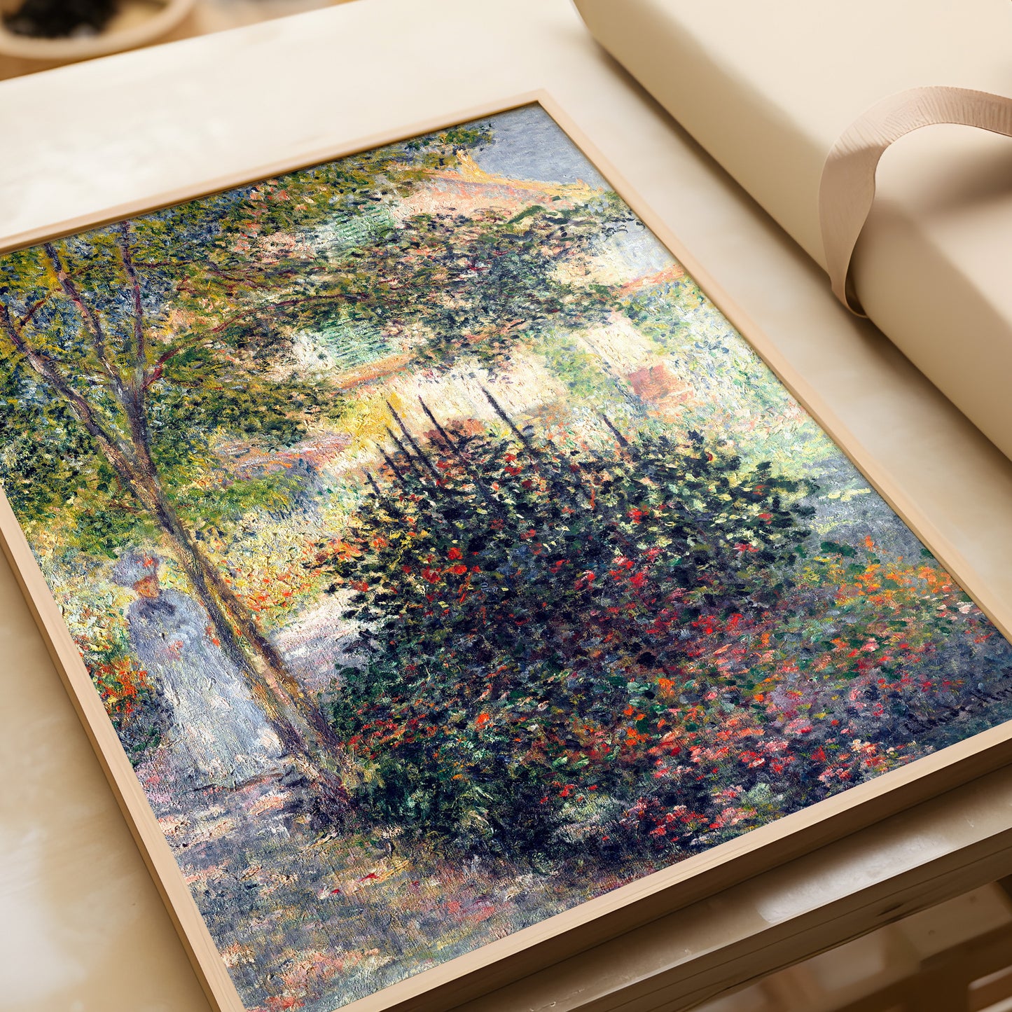 Claude Monet - Camille Monet at the Garden at Argenteuil | Famous Impressionist Art (available framed or unframed)