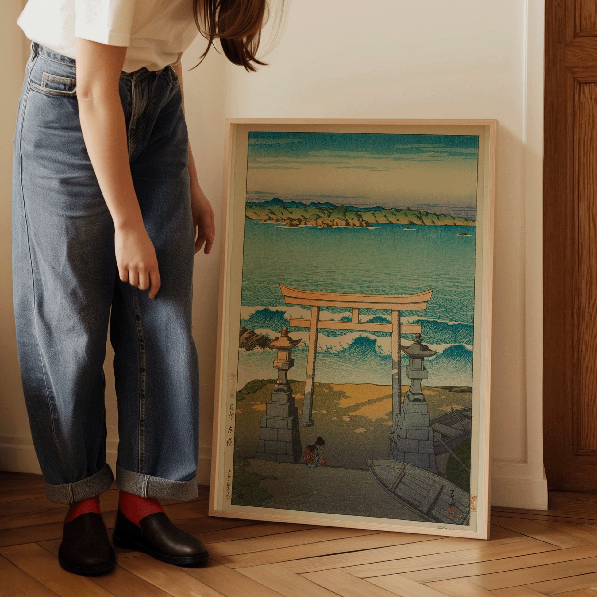Kawase Hasui - Pacific Ocean, Awa Province | Vintage Japanese Woodblock Ukiyo-e Art (available framed or unframed)